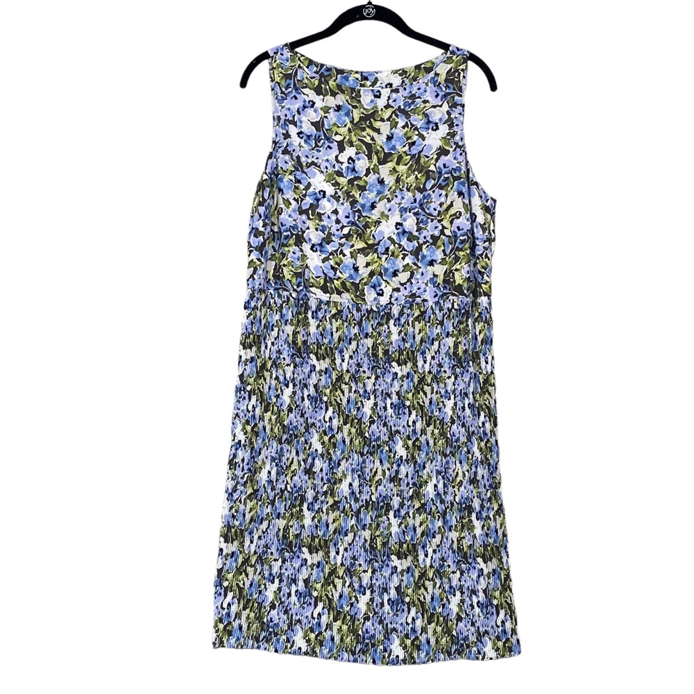 J. Jill Dress Floral Halter Top Pleated Skirt Knee Length Size M